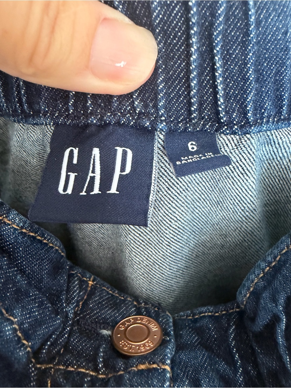GAP Dark Blue Strapless Denim Button-Front Jumpsuit - Picture 2 of 11